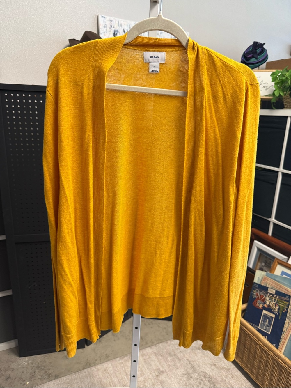 Old Navy Women's Mustard Yellow Open Front Cardigan Sweater